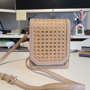 Cane Taupe Crossbody Purse